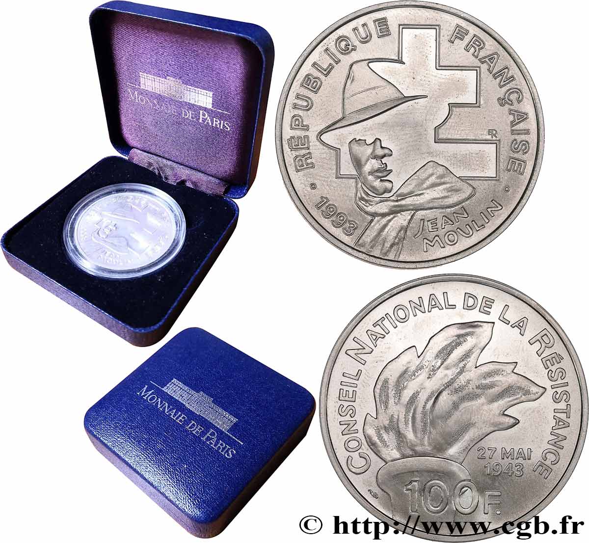 Brillant Universel 100 francs - Jean Moulin 1993 Paris F5.1627 3 SPL+