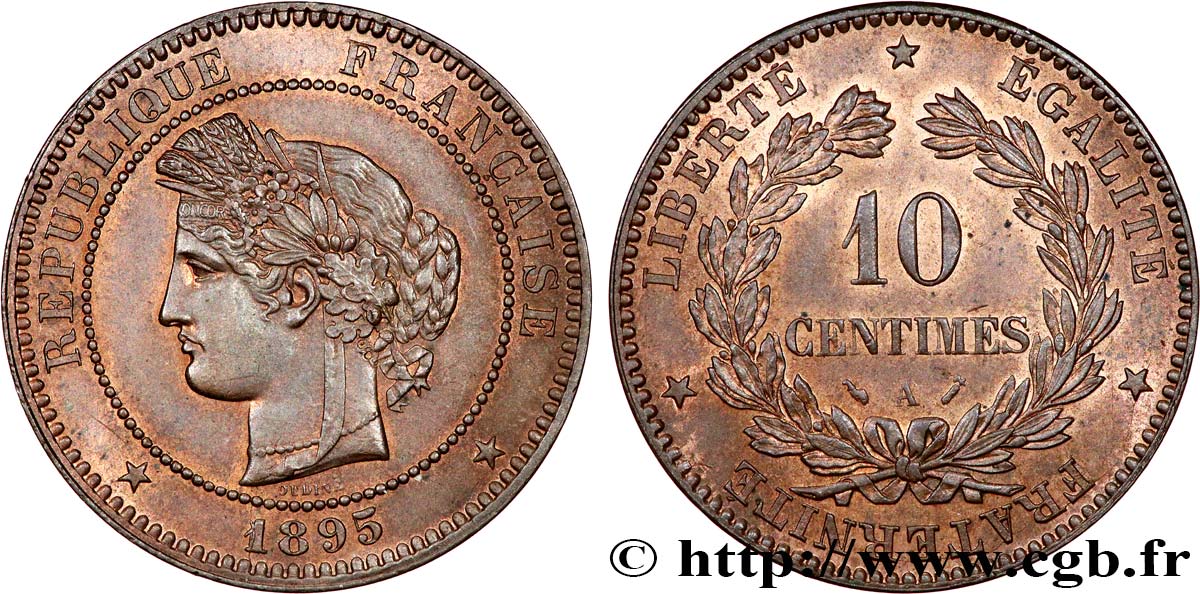 10 centimes Cérès 1895 Paris F.135/40 MS60 