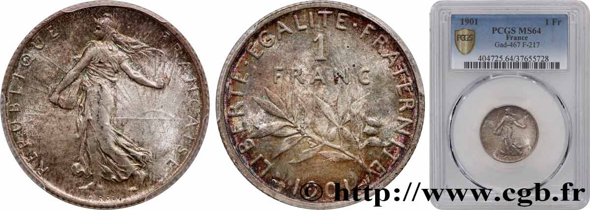 1 franc Semeuse 1901  F.217/6 MS64 PCGS