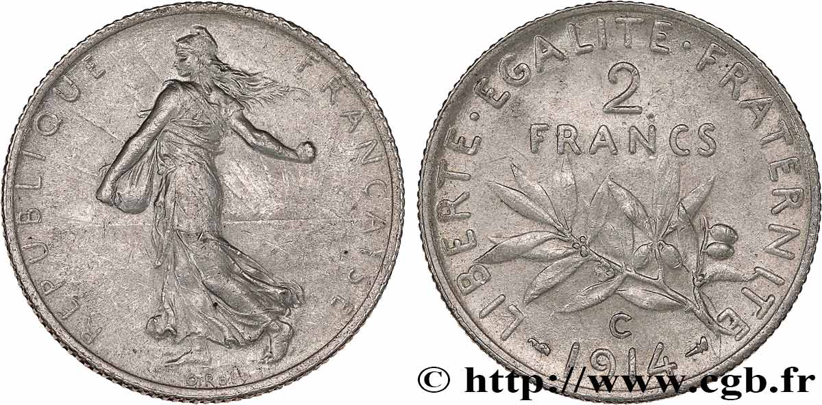 2 francs Semeuse 1914 Castelsarrasin F.266/16 SUP58