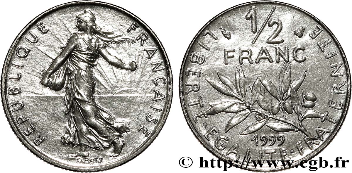 1/2 franc Semeuse, BU (Brillant Universel) 1999 Pessac F.198/42 FDC