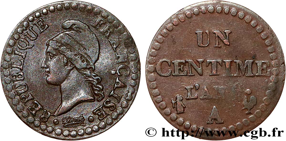 Un centime Dupré, grand 6 1798 Paris F.100/4 SS