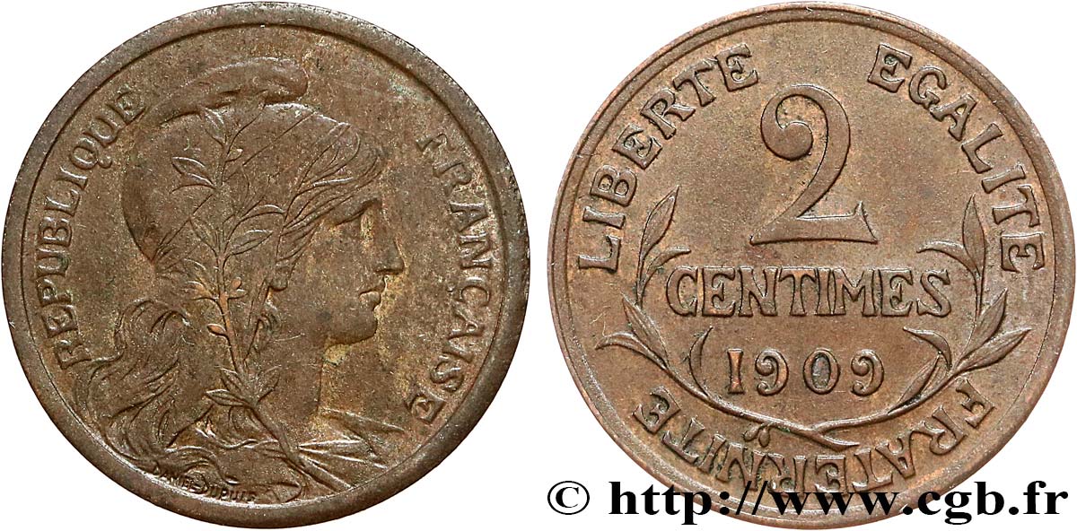 2 centimes Daniel-Dupuis 1909 Paris F.110/12 TTB50
