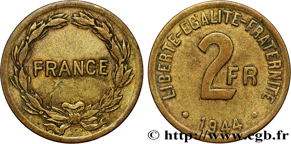 2 francs France 1944  F.271/1 TB