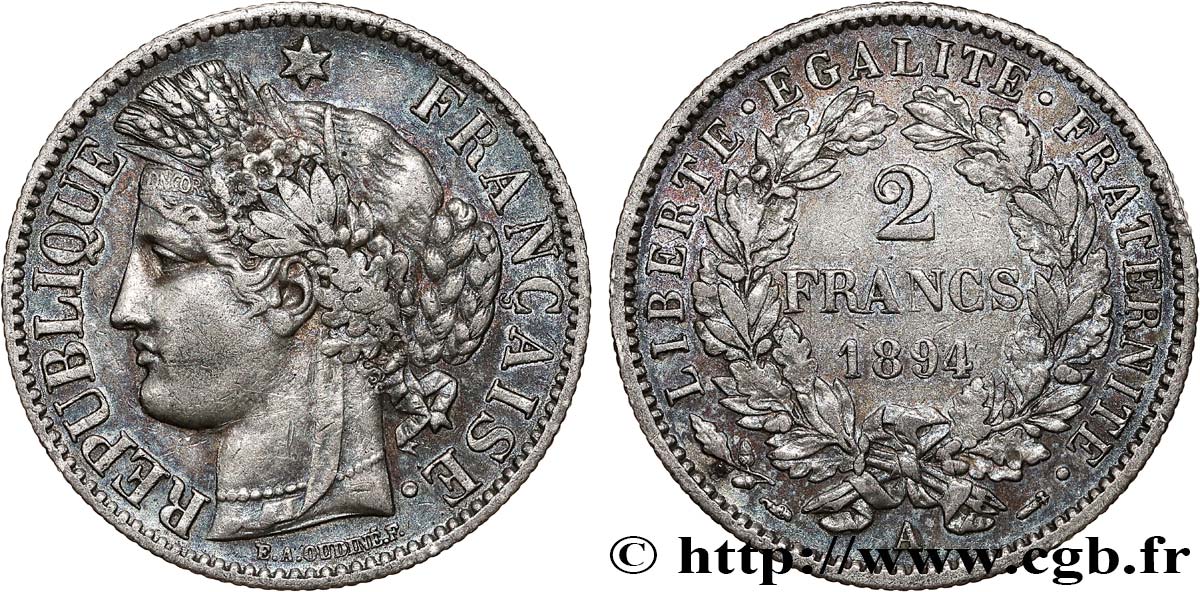 2 francs Cérès, avec légende 1894 Paris F.265/16 TTB