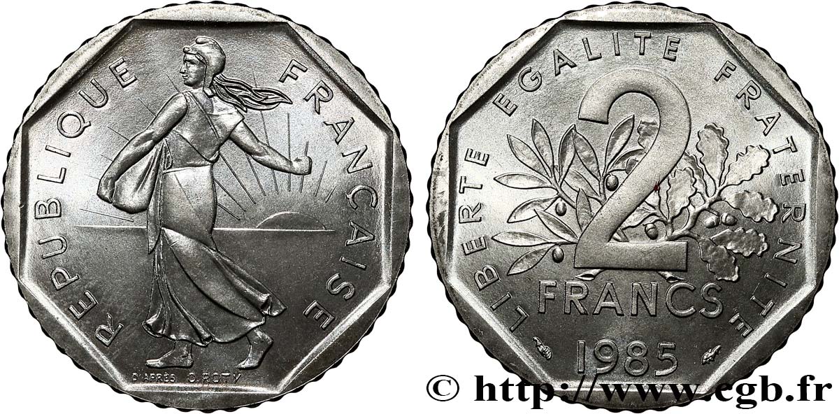 2 francs Semeuse, nickel 1985 Pessac F.272/9 MS