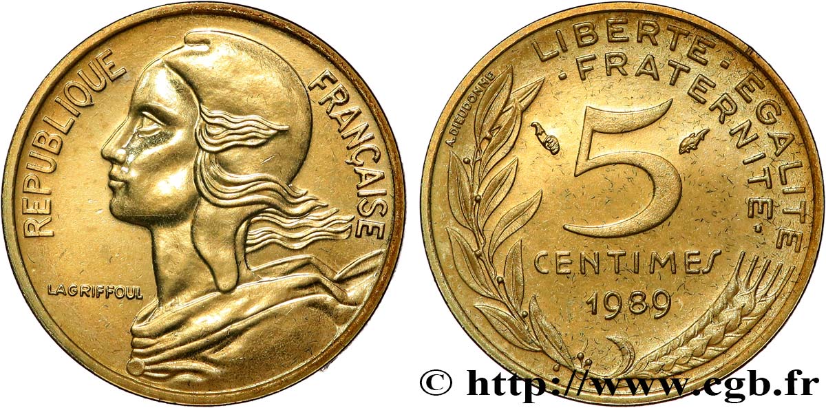 5 centimes Marianne 1989 Pessac F.125/25 FDC