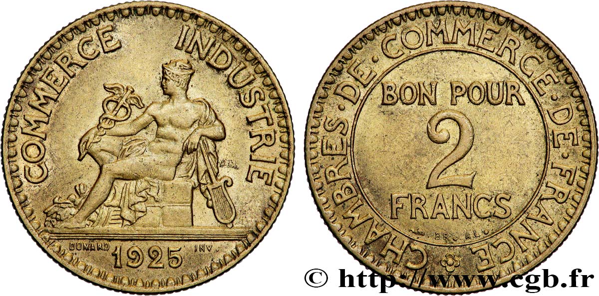 2 francs Chambres de Commerce 1925 F.267/7 SUP58