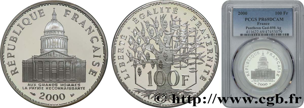 100 francs Panthéon, Belle Épreuve 2000  F.451/23 MS69 PCGS
