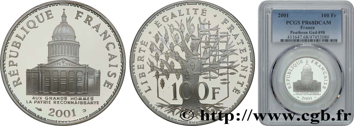 100 francs Panthéon, BE (Belle Épreuve) 2001 Pessac F.451/24 FDC68 PCGS
