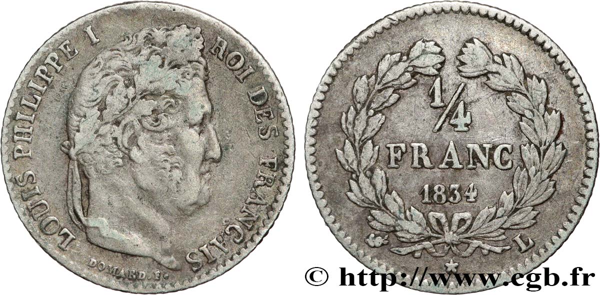 1/4 franc Louis-Philippe 1834 Bayonne F.166/44 S25 
