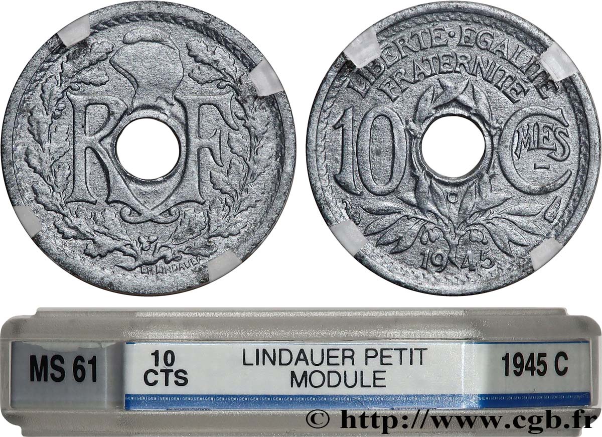 10 centimes Lindauer, petit module 1945 Castelsarrasin F.143/4 MS61 GENI