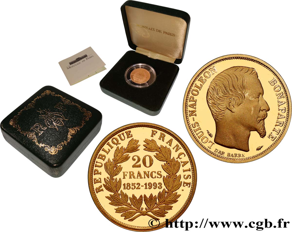 Belle Épreuve Or 20 francs “Napoléon” 1993  F.  ST 