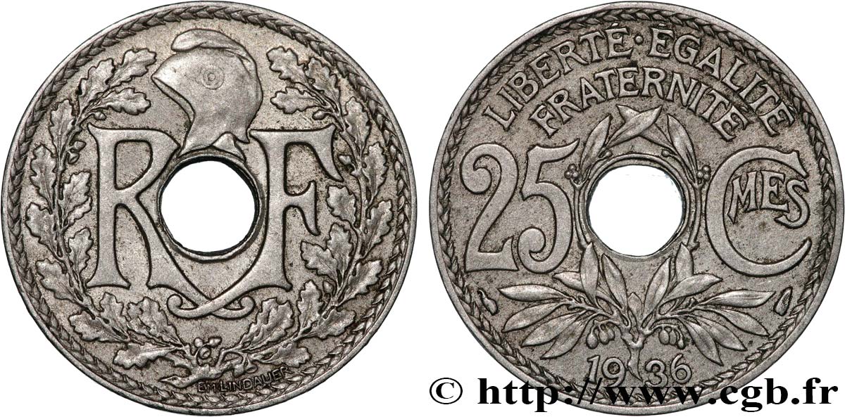 25 centimes Lindauer 1936 F.171/19 TB+