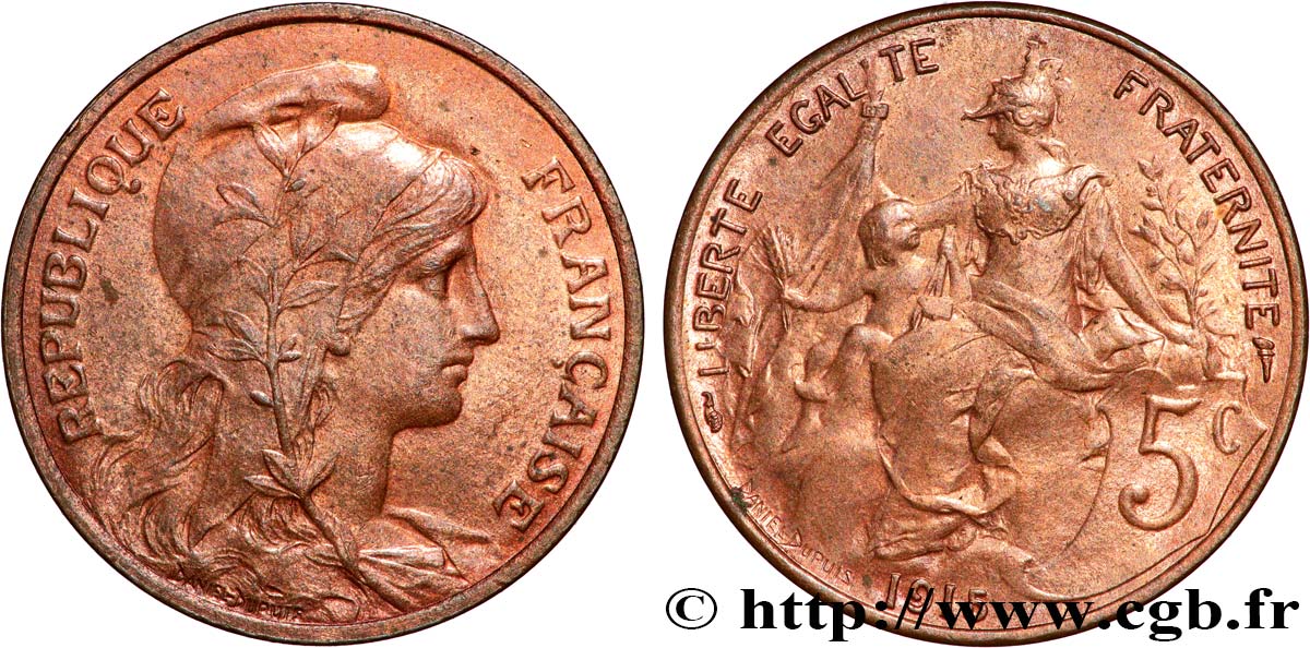 5 centimes Daniel-Dupuis 1915  F.119/27 SPL64