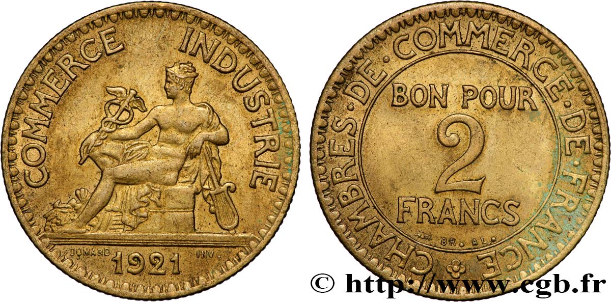 2 francs Chambres de Commerce 1921 F.267/3 EBC