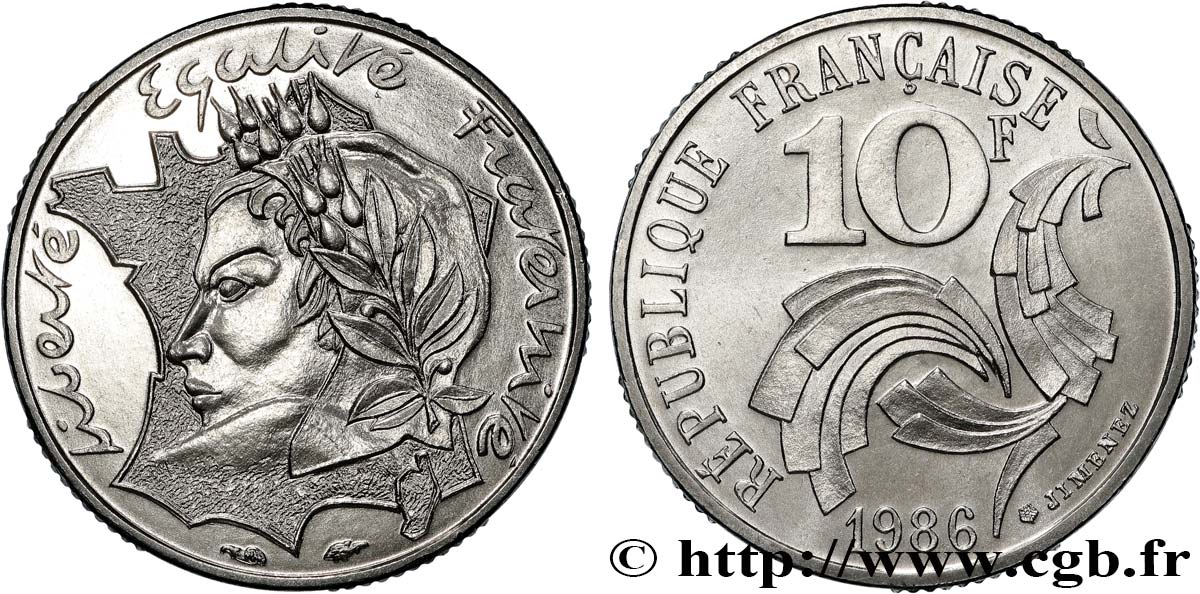 10 francs Jimenez 1986  F.373/2 FDC 