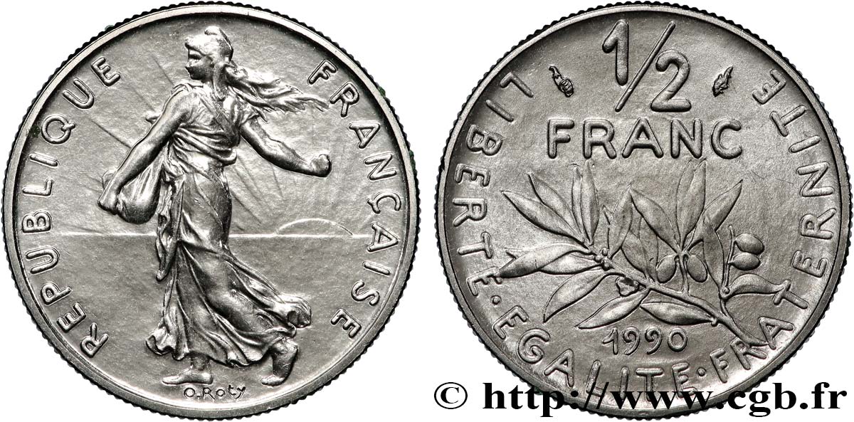 1/2 franc Semeuse 1990 Pessac F.198/29 FDC65