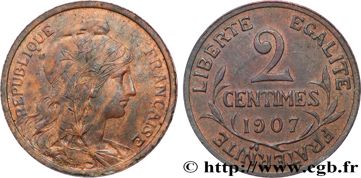 2 centimes Daniel-Dupuis 1907 Paris F.110/10 AU 