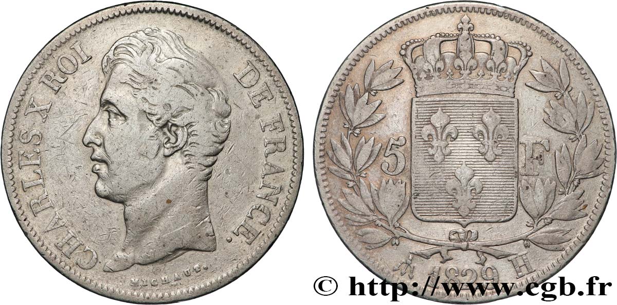 5 francs Charles X, 2e type 1829 La Rochelle F.311/31 S