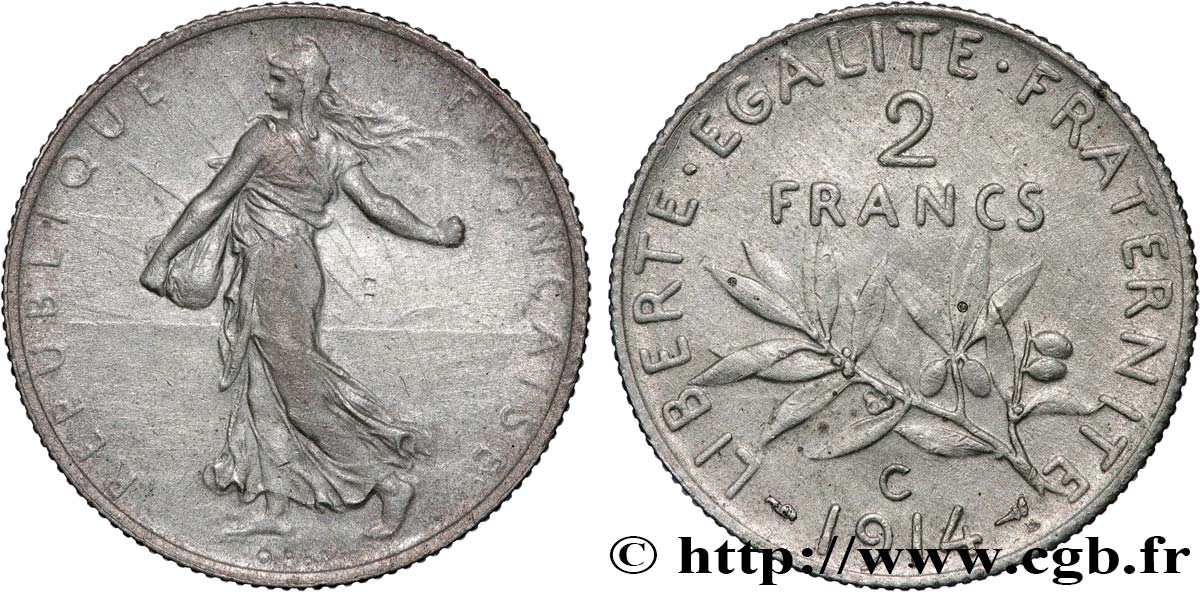 2 francs Semeuse 1914 Castelsarrasin F.266/16 TB25