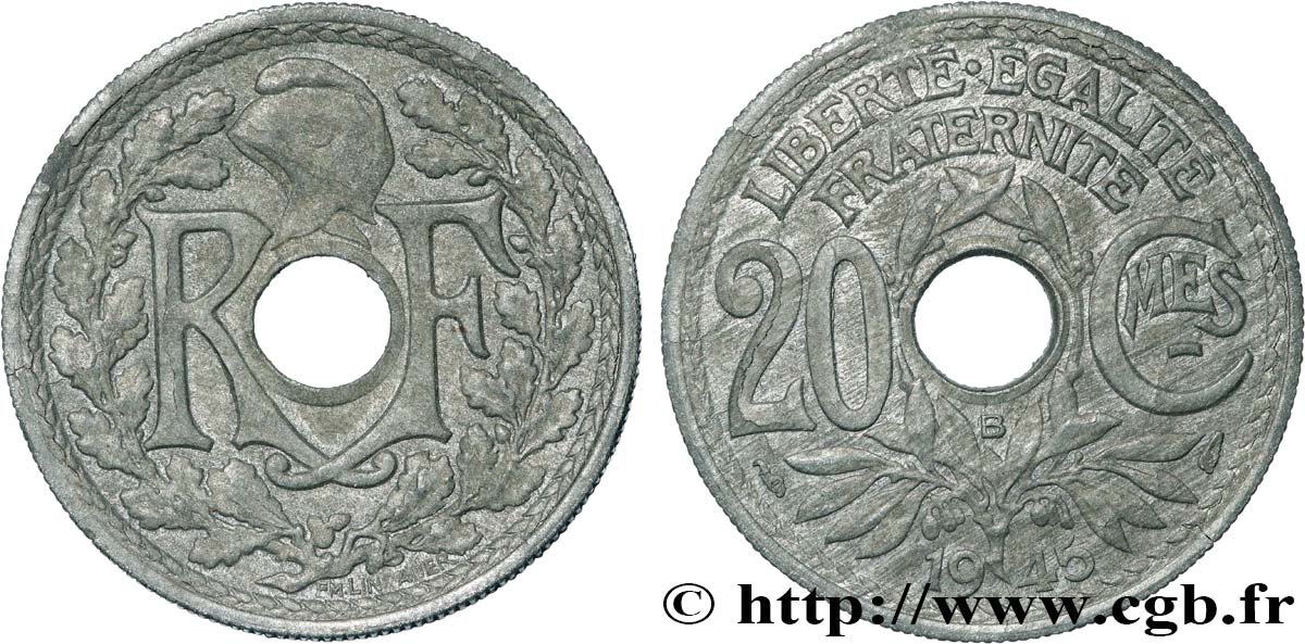 20 centimes Lindauer 1945 Beaumont-le-Roger F.155/3 XF
