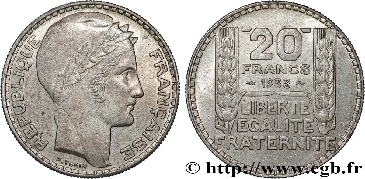 20 francs Turin, Rameaux Longs 1933 F.400/5 MBC+