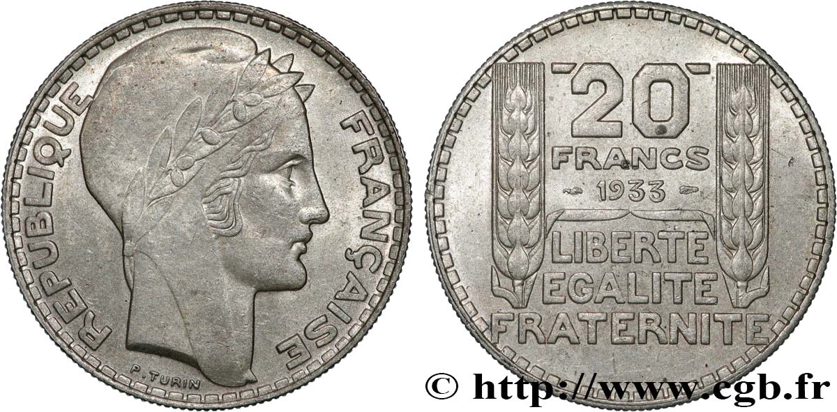 20 francs Turin, Rameaux Longs 1933  F.400/5 TB+