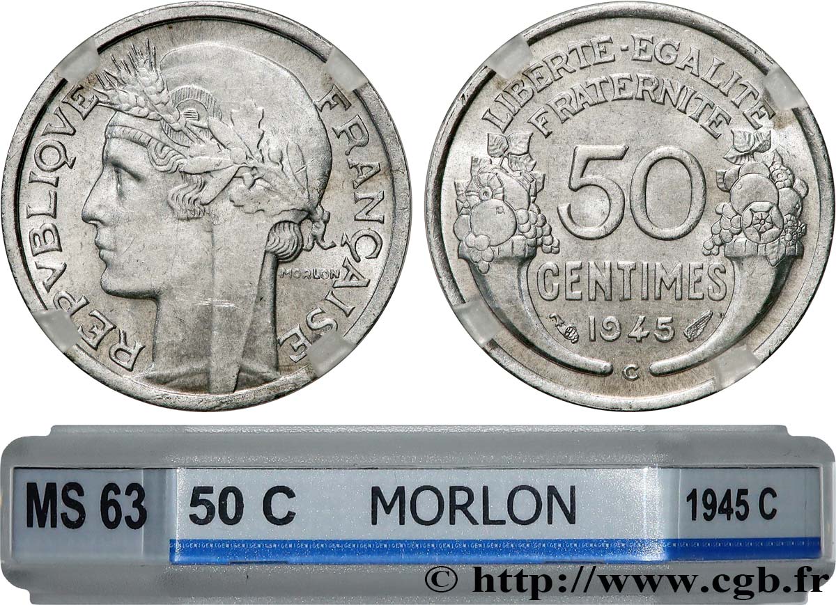 50 centimes Morlon, légère 1945 Castelsarrasin F.194/7 SPL63 GENI
