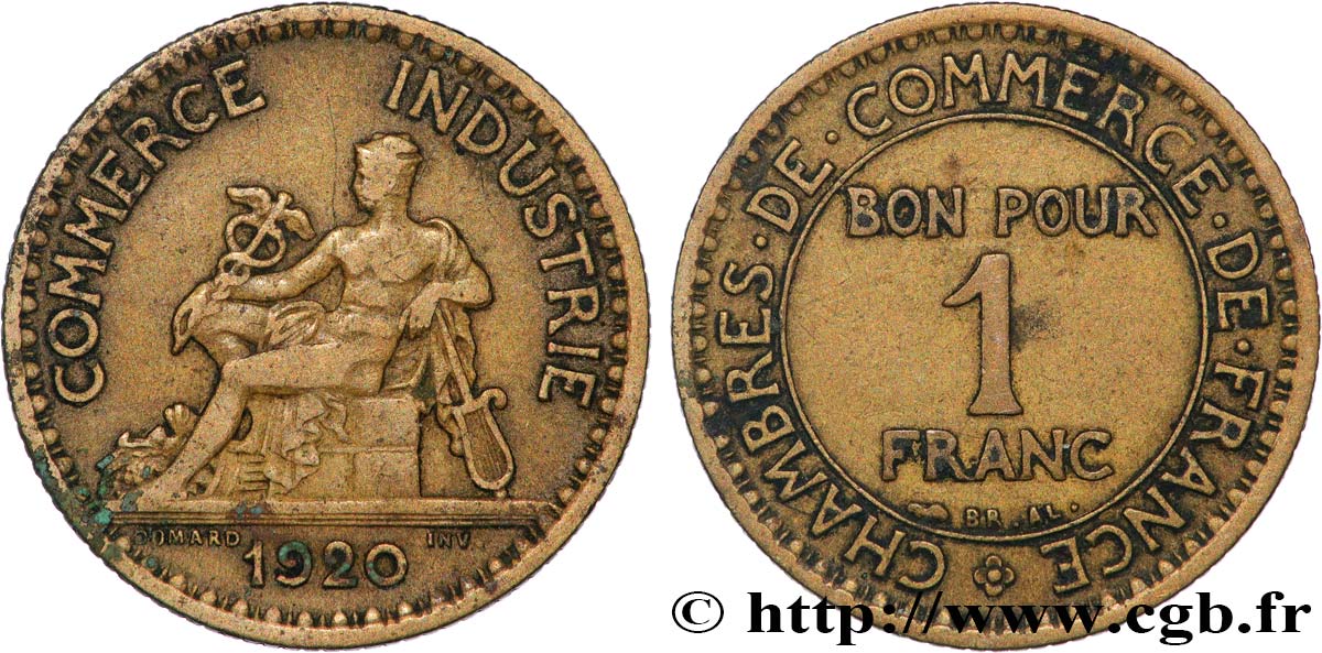 1 franc Chambres de Commerce 1920 Paris F.218/2 TB