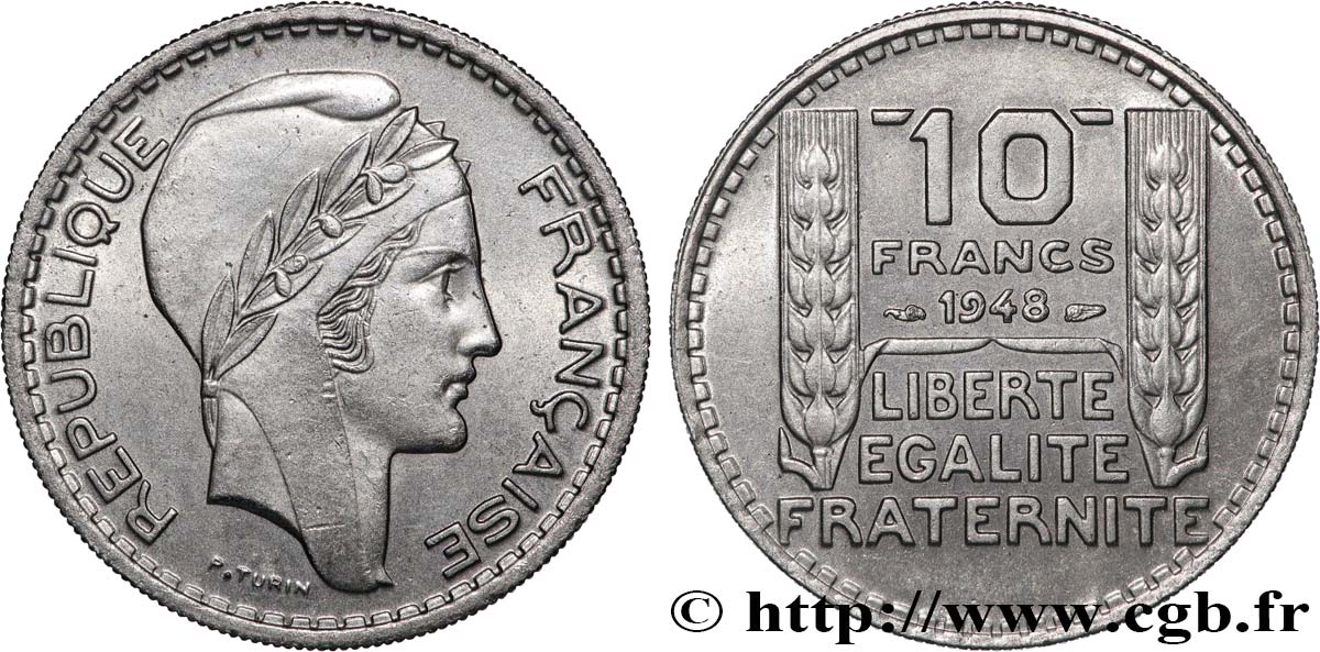 10 francs Turin, petite tête 1948 F.362/3 EBC