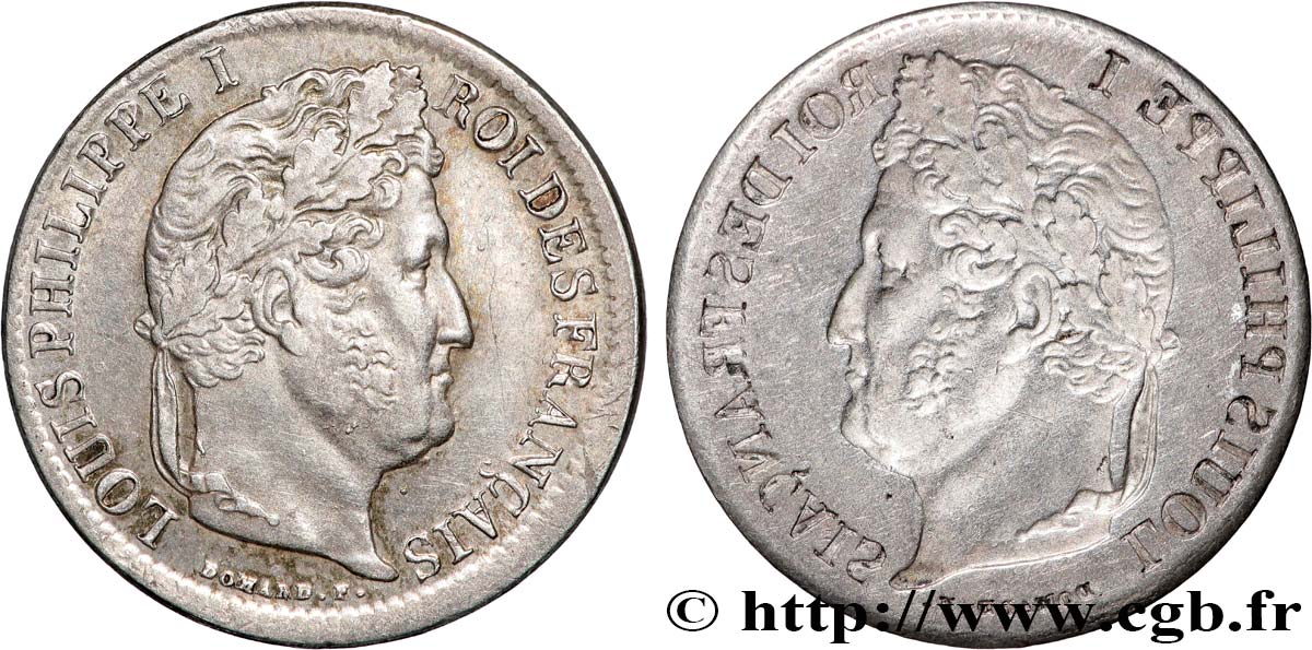 1/2 franc (ou 50 centimes) Louis-Philippe, Frappe incuse n.d. s.l. F.182/183/- var. EBC 