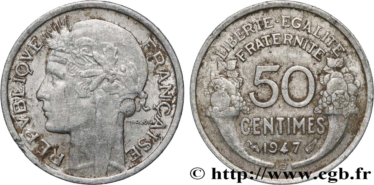 50 centimes Morlon, légère 1947 Beaumont-le-Roger F.194/11 TB+