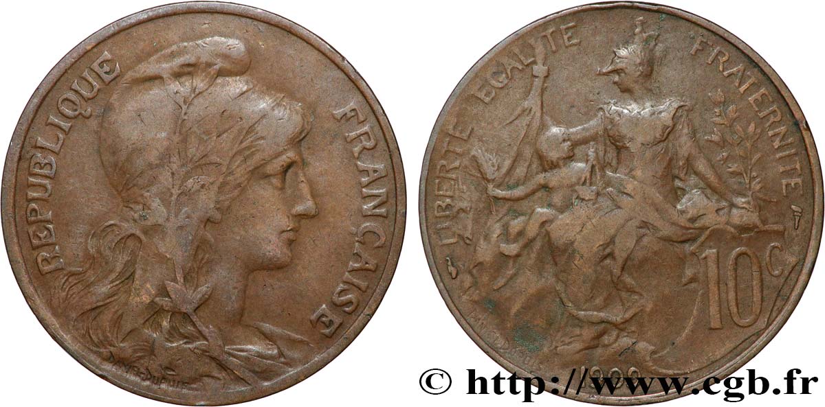 10 centimes Daniel-Dupuis 1909 F.136/18 TB20