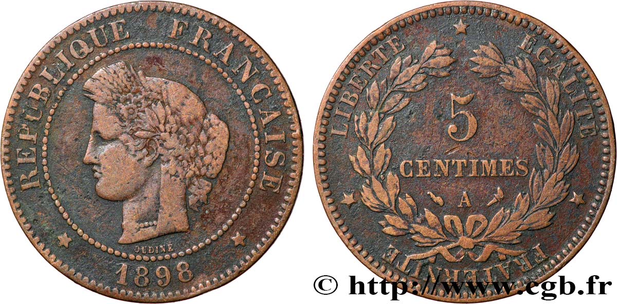 5 centimes Cérès 1898 Paris F.118/41 TB15