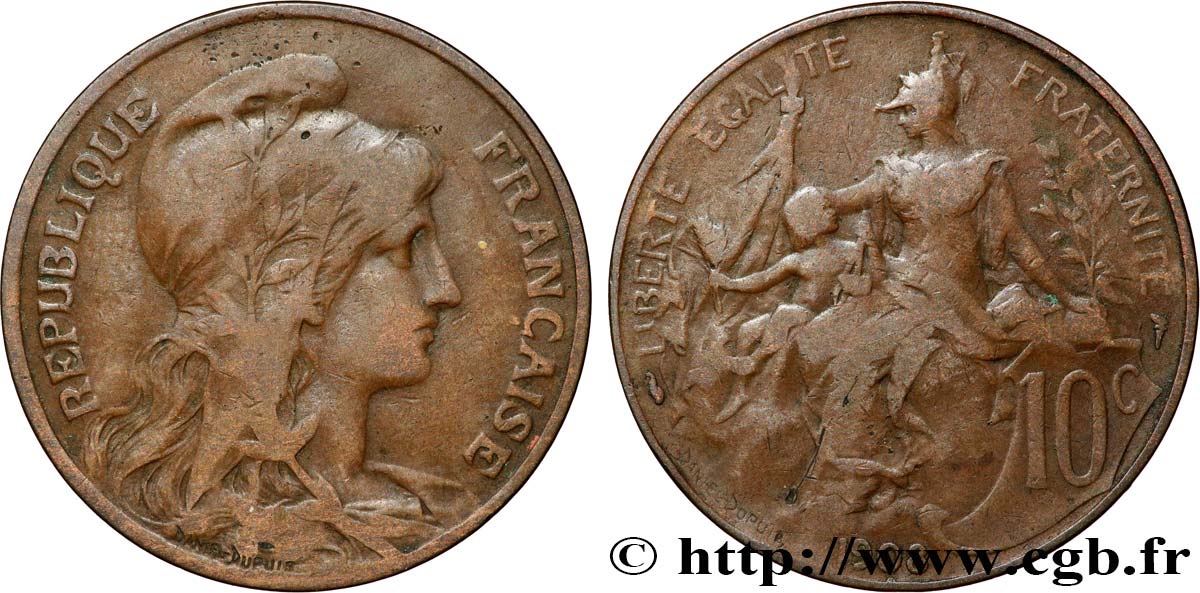 10 centimes Daniel-Dupuis 1908 F.136/17 VF20