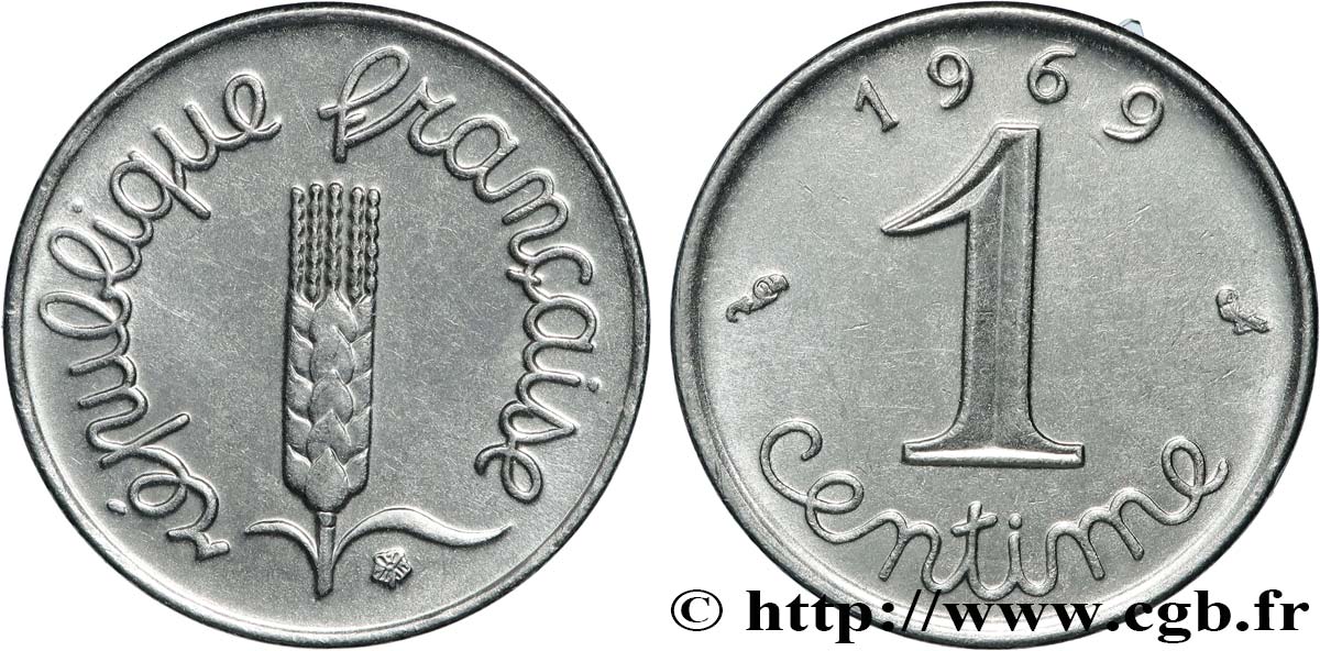1 centime Épi, queue longue 1969 Paris F.106/18 SUP60