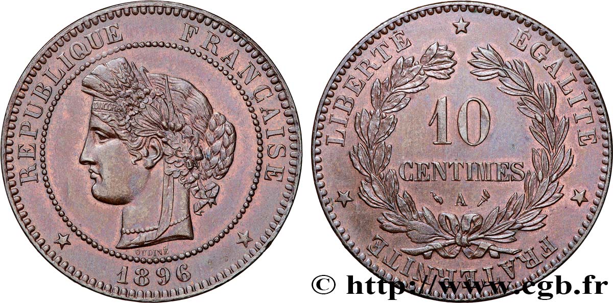 10 centimes Cérès 1896 Paris F.135/42 SUP+ 