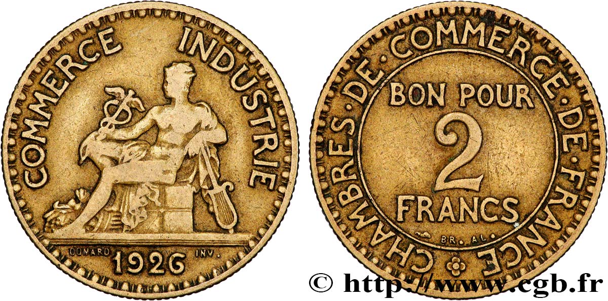 2 francs Chambres de Commerce 1926  F.267/8 B+ 