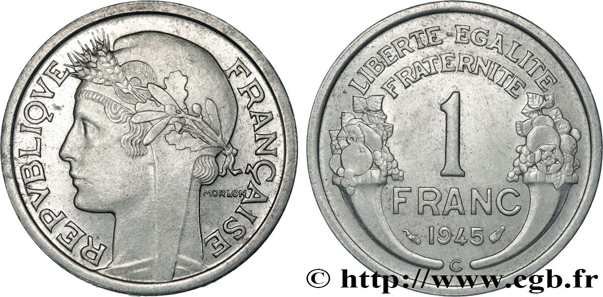 1 franc Morlon, légère 1945 Castelsarrasin F.221/8 SUP60