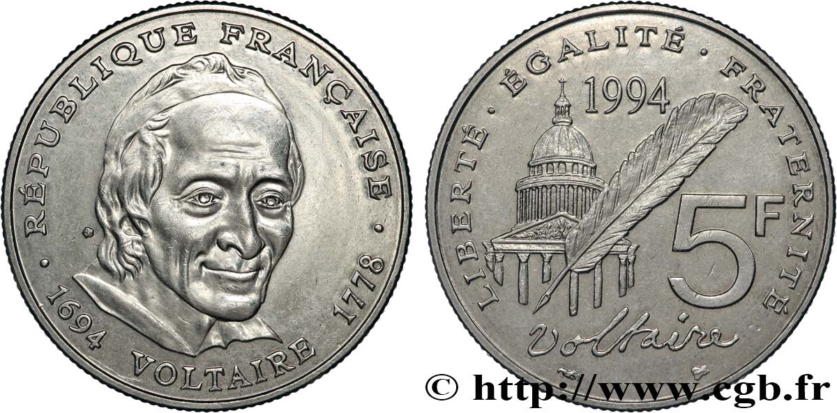 5 francs Voltaire 1994 F.344/2 EBC62