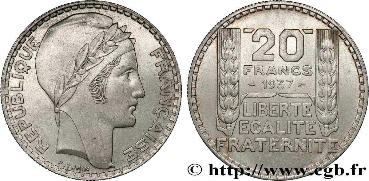 20 francs Turin 1937  F.400/8 SPL62 