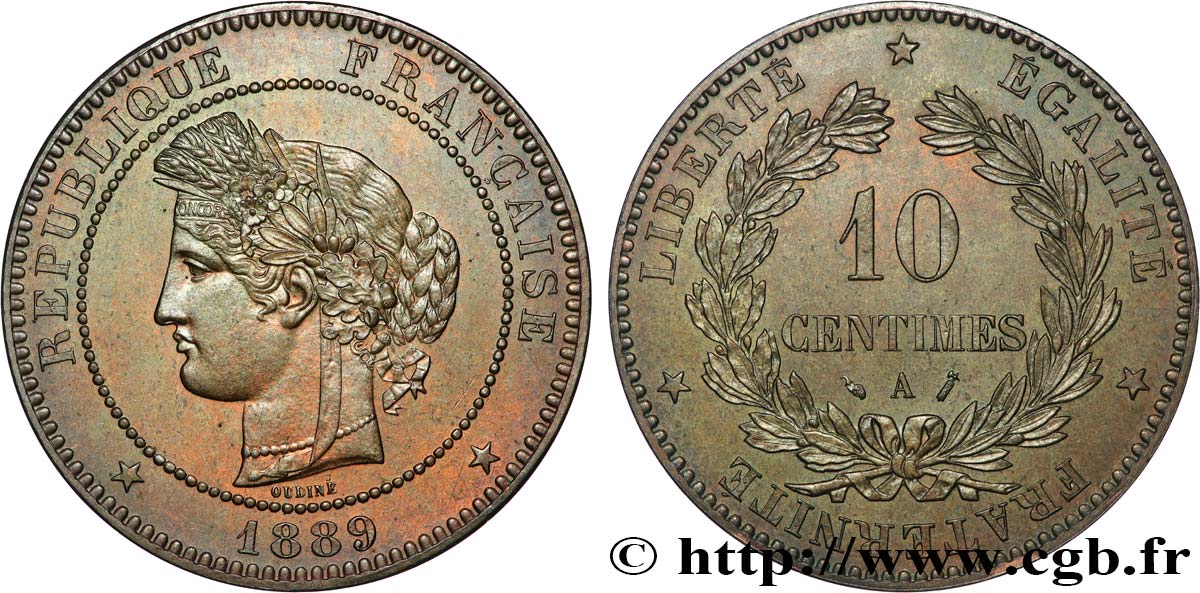 10 centimes Cérès 1889 Paris F.135/34 SPL63 