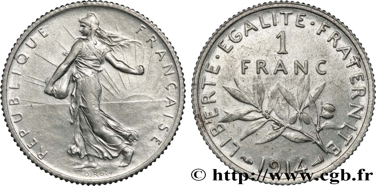 1 franc Semeuse 1914 Paris F.217/19 VZ