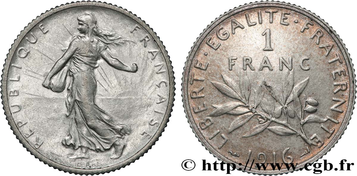 1 franc Semeuse 1916 Paris F.217/22 AU 