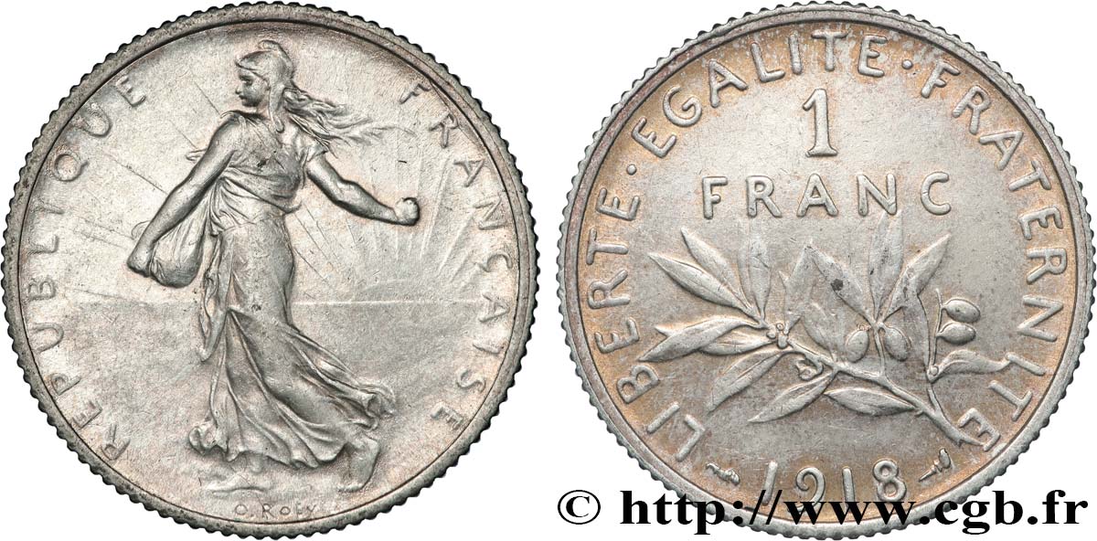 1 franc Semeuse 1918 Paris F.217/24 EBC+