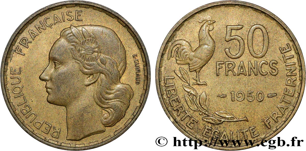 50 francs Guiraud 1950  F.425/3 AU58 
