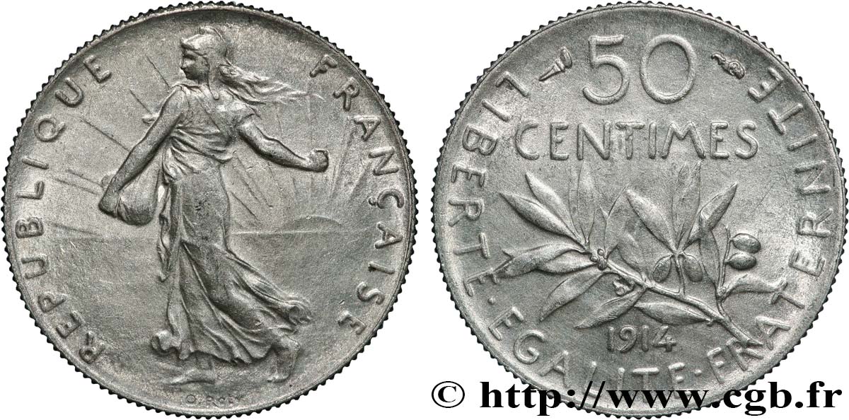 50 centimes Semeuse 1914 Paris F.190/21 TTB+