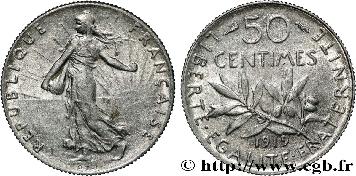 50 centimes Semeuse 1919 Paris F.190/26 SPL