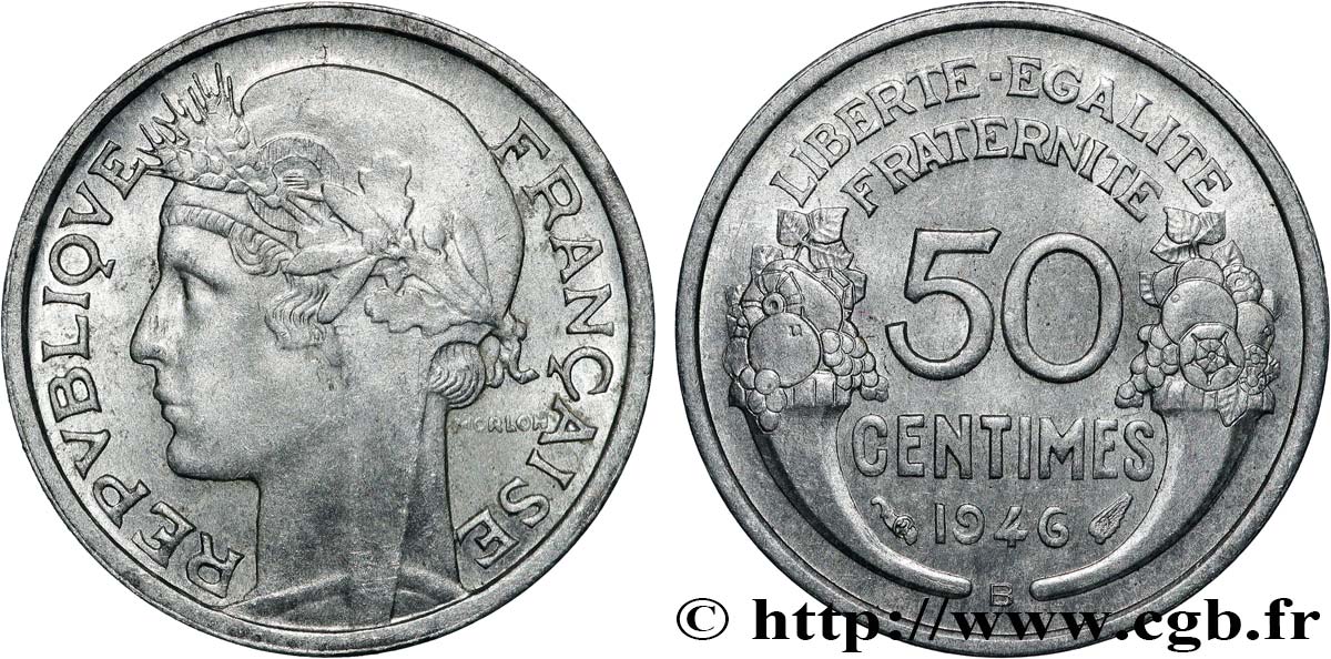 50 centimes Morlon, légère 1946 Beaumont-le-Roger F.194/9 fST 